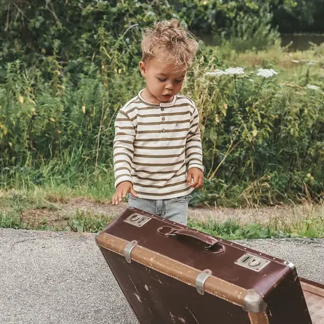 Your Wishes Relaxed Granddad Stripe Terry Multicolor