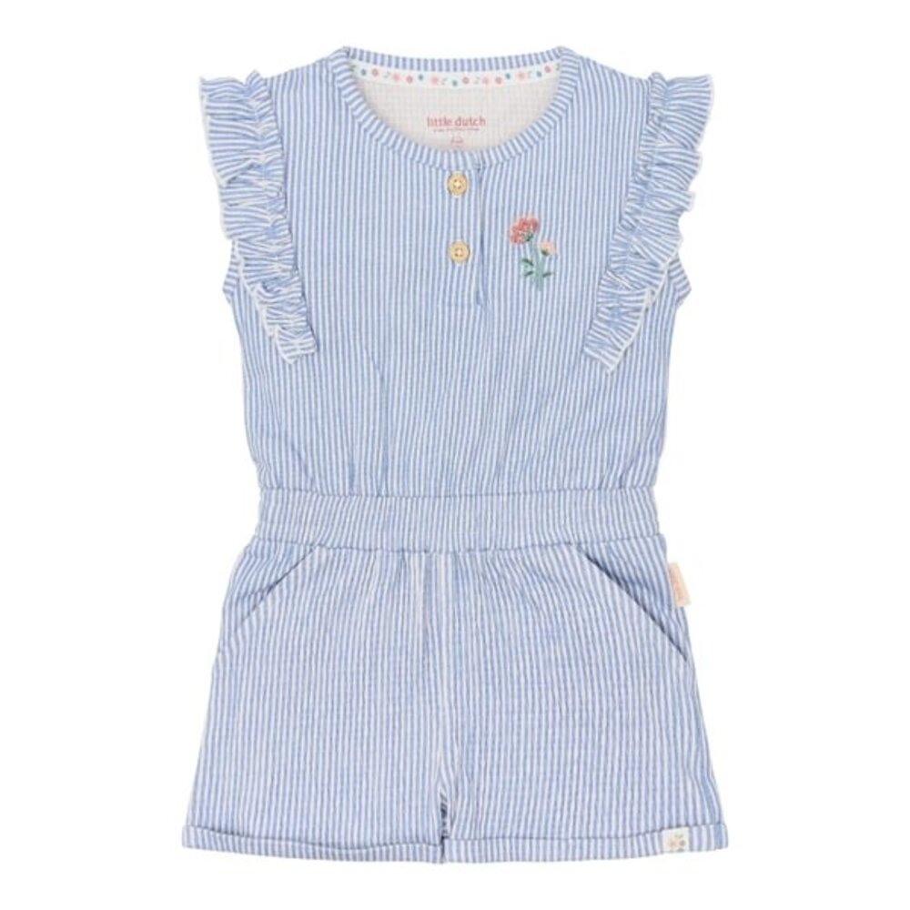 Little Dutch Tuinpak Denim Blue Stripe