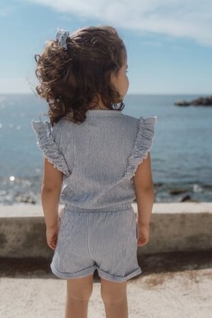 Little Dutch Tuinpak Denim Blue Stripe