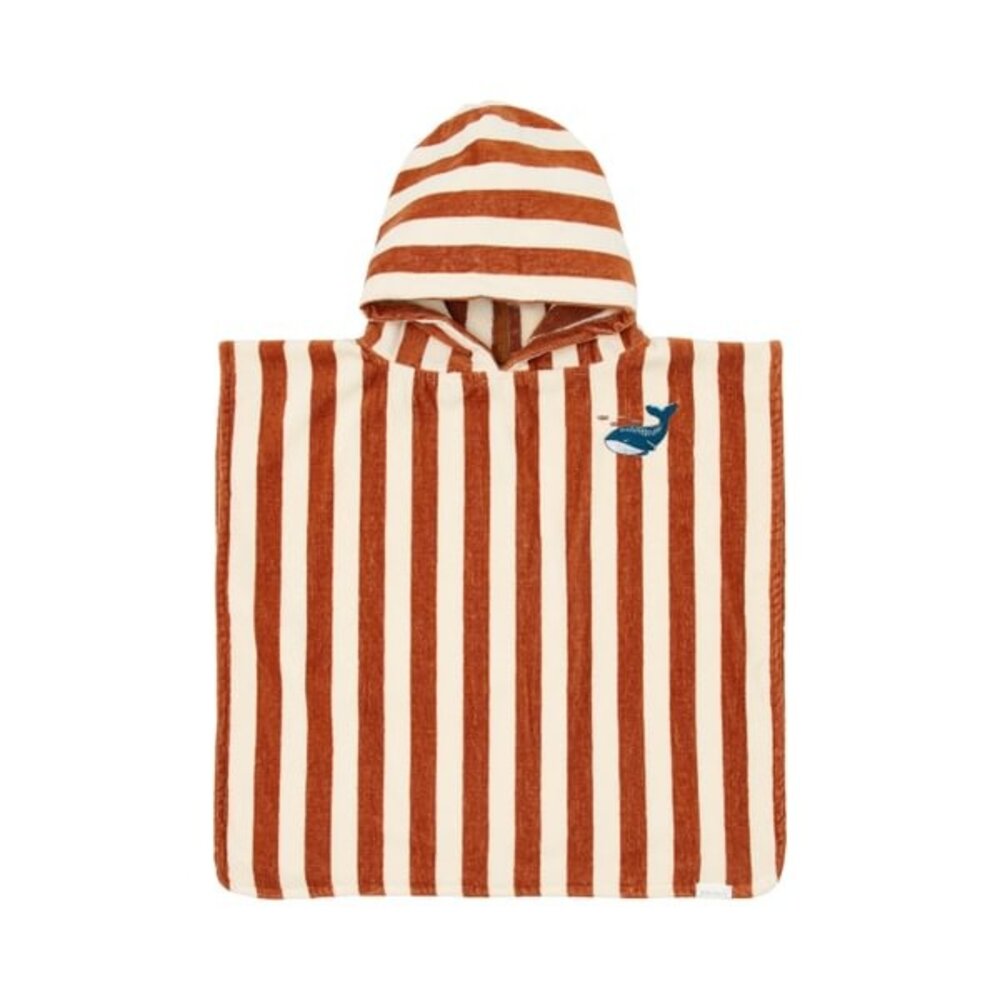 Little Dutch Strand Poncho Ocean World Brown Stripe