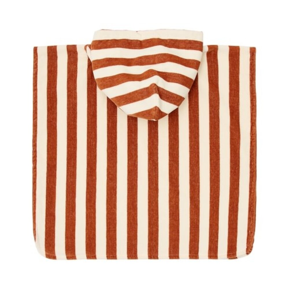 Little Dutch Strand Poncho Ocean World Brown Stripe