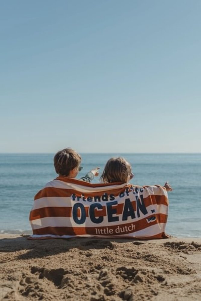 Little Dutch Strand Handdoek Ocean World Brown Stripe