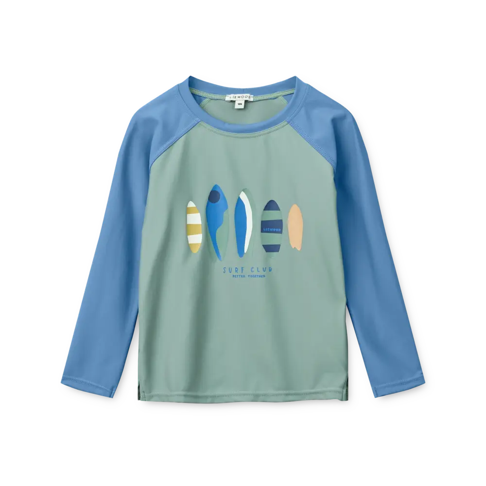 Liewood Zwemshirt Lange Mouw Noah Boards Light Peppermint