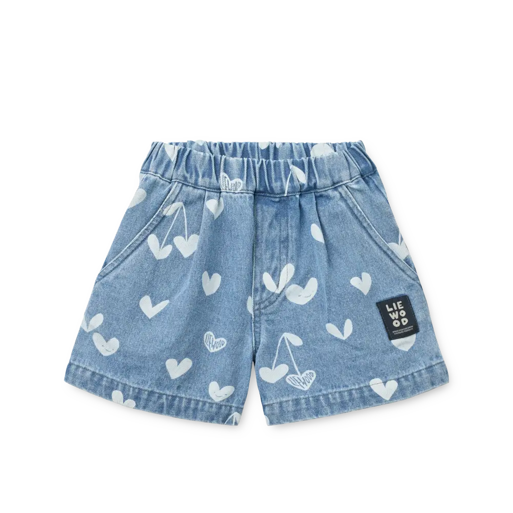 Liewood Short Borrisa Denim Sweethearts Light Blue Denim