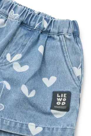Liewood Short Borrisa Denim Sweethearts Light Blue Denim