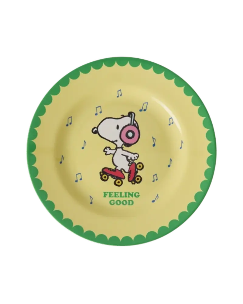 Rice Melamine Kinderbordje Yellow Snoopy Print