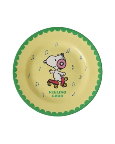 Rice Melamine Kinderbordje Yellow Snoopy Print