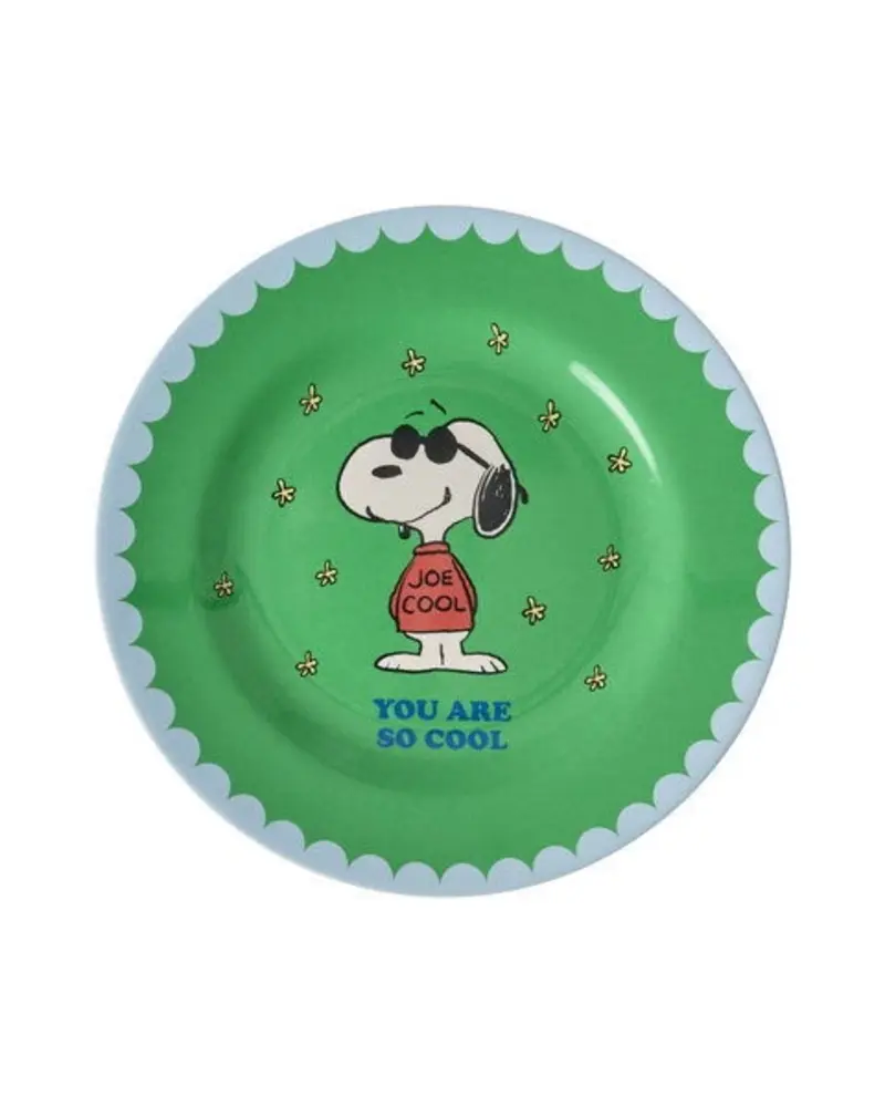 Rice Melamine Kinderbordje Green Snoopy Print