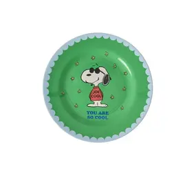 Rice Melamine Kinderbordje Green Snoopy Print