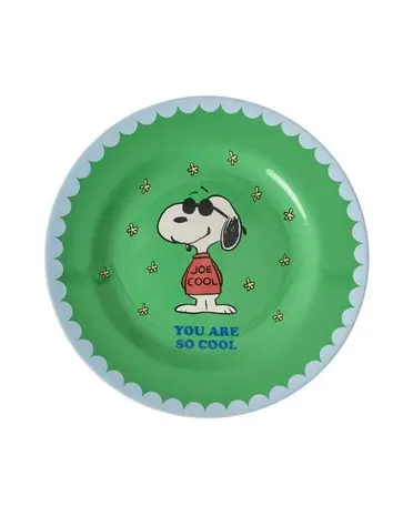 Rice Melamine Kinderbordje Green Snoopy Print