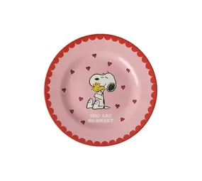 Rice Melamine Kinderbordje Pink Snoopy Print