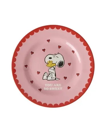 Rice Melamine Kinderbordje Pink Snoopy Print