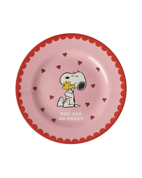 Melamine Kinderbordje Pink Snoopy Print afbeelding