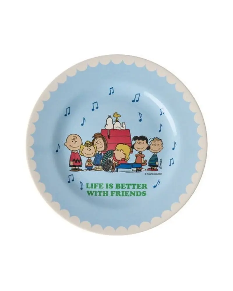 Rice Melamine Kinderbordje Soft Blue Snoopy Print