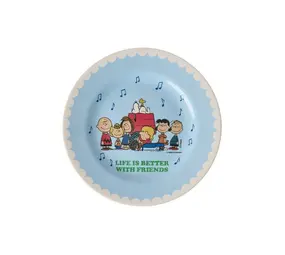 Rice Melamine Kinderbordje Soft Blue Snoopy Print