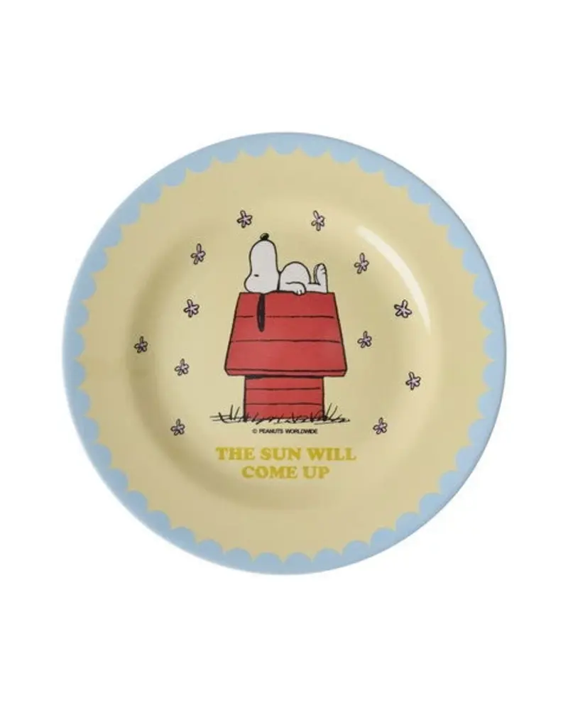 Rice Melamine Kinderbordje Cream Snoopy Print