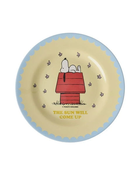 Melamine Kinderbordje Cream Snoopy Print afbeelding