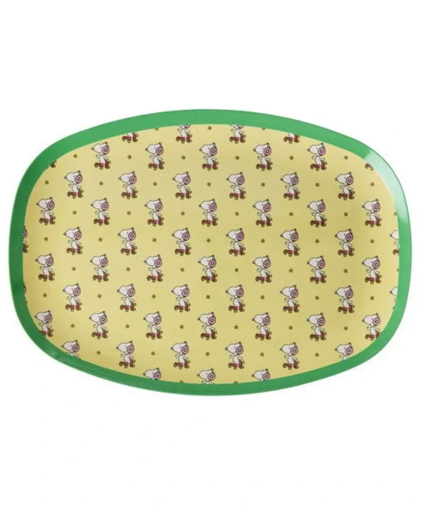 Rice Melamine Bord Ovaal Yellow Snoopy Print