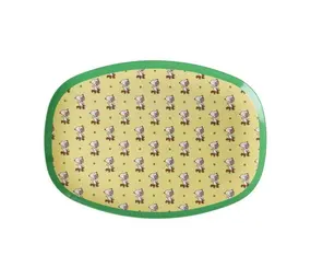 Rice Melamine Bord Ovaal Yellow Snoopy Print