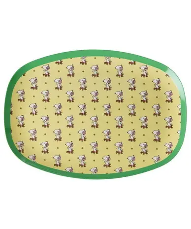 Rice Melamine Bord Ovaal Yellow Snoopy Print