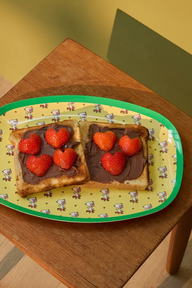 Rice Melamine Bord Ovaal Yellow Snoopy Print