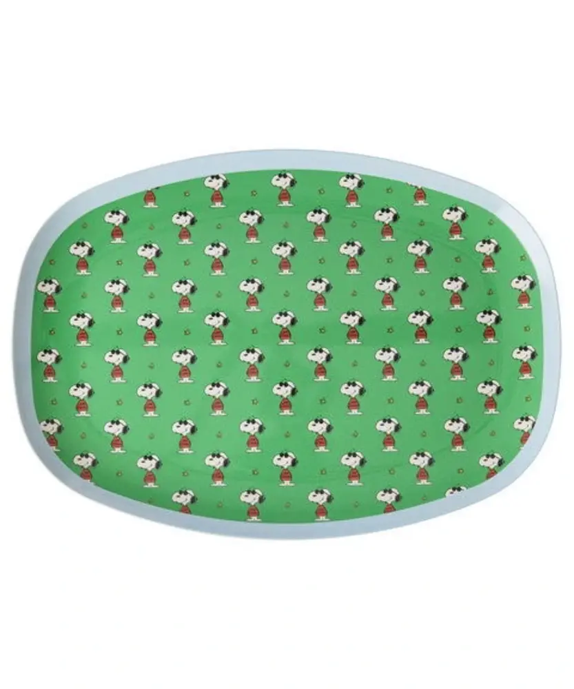 Rice Melamine Bord Ovaal Green Snoopy Print