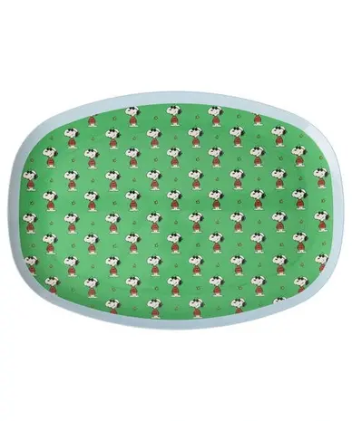 Rice Melamine Bord Ovaal Green Snoopy Print