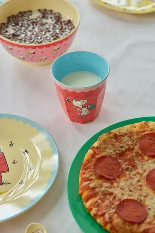 Rice Melamine Beker Medium Red Snoopy Print