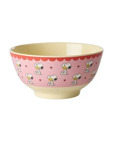 Rice Melamine Kommetje Medium Pink Snoopy Print