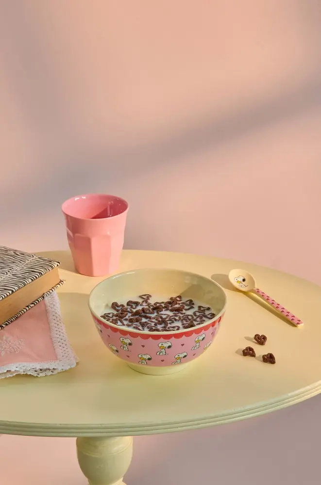 Rice Melamine Kommetje Medium Pink Snoopy Print
