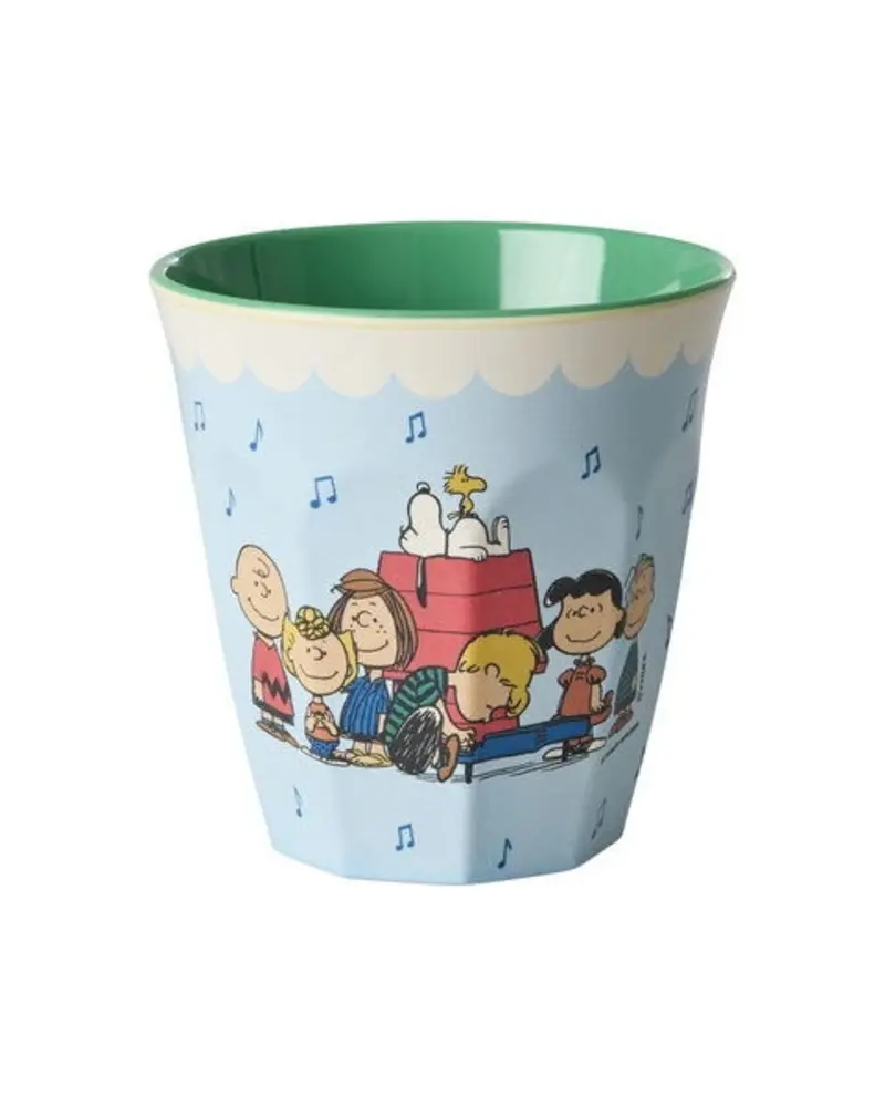 Rice Melamine Beker Medium Soft Blue Snoopy Print