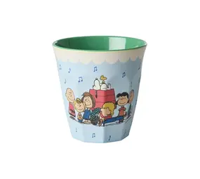 Rice Melamine Beker Medium Soft Blue Snoopy Print
