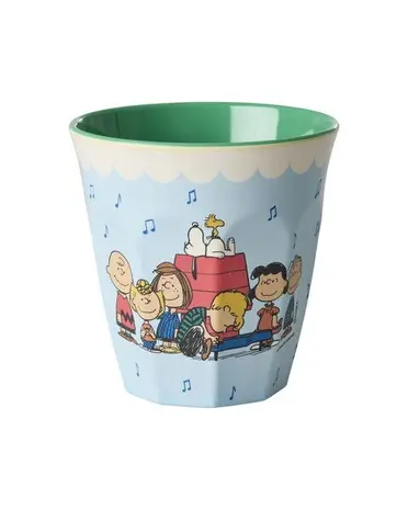 Rice Melamine Beker Medium Soft Blue Snoopy Print