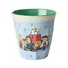 Rice Melamine Beker Medium Soft Blue Snoopy Print