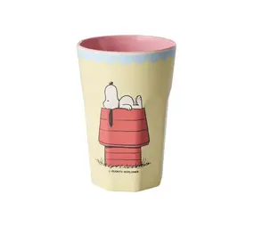 Rice Melamine Beker Tall Cream Snoopy Print