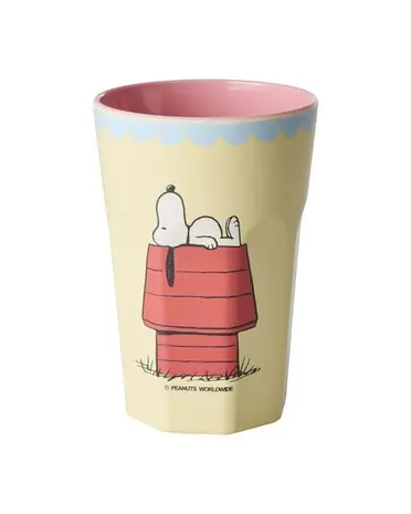 Rice Melamine Beker Tall Cream Snoopy Print
