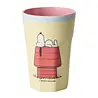 Rice Melamine Beker Tall Cream Snoopy Print