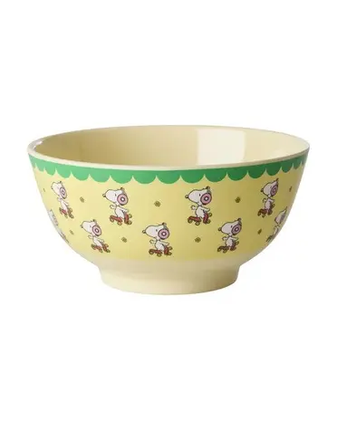Rice Melamine Kommetje Medium Yellow Snoopy Print