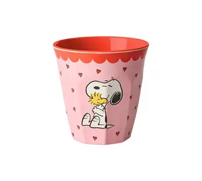 Rice Melamine Beker Medium Pink Snoopy Print