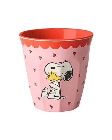 Rice Melamine Beker Medium Pink Snoopy Print
