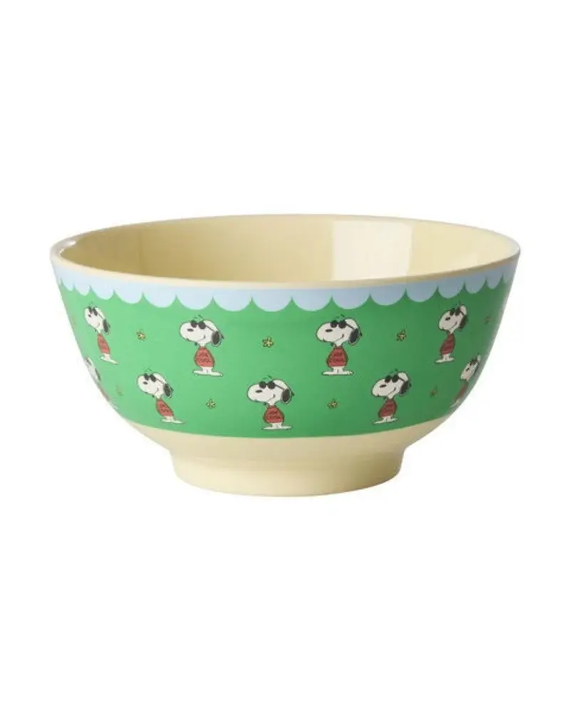 Rice Melamine Kommetje Medium Green Snoopy Print