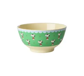 Rice Melamine Kommetje Medium Green Snoopy Print