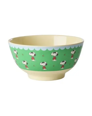 Rice Melamine Kommetje Medium Green Snoopy Print