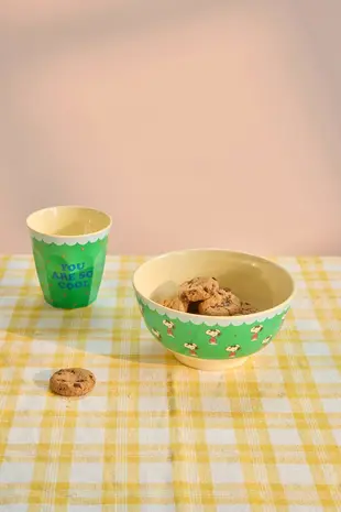 Rice Melamine Kommetje Medium Green Snoopy Print