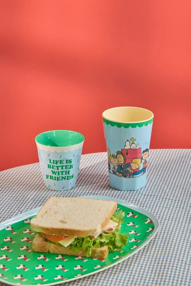 Rice Melamine Beker Tall Soft  Blue Snoopy Print