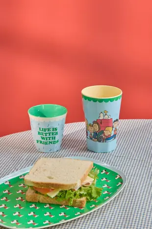 Rice Melamine Beker Tall Soft  Blue Snoopy Print