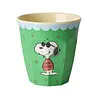 Rice Melamine Beker Medium Green Snoopy Print