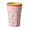 Rice Melamine Beker Tall Pink Snoopy Print
