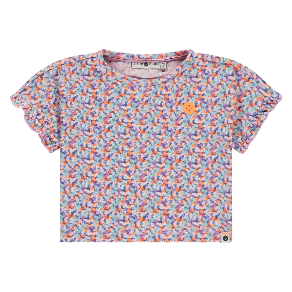 Stains & Stories Shirt Short Sleeve Flower Blush