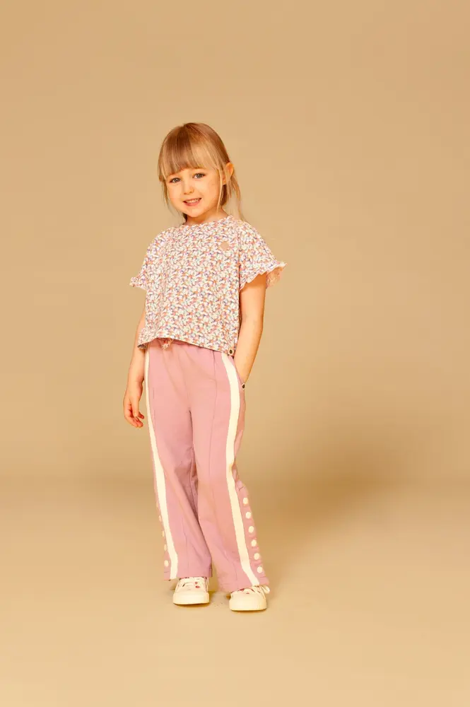 Stains & Stories Shirt Short Sleeve Flower Blush